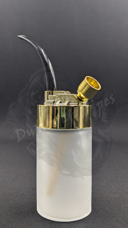 7.25" Water Pipe Bong w/ Multiple Adaptors Gold