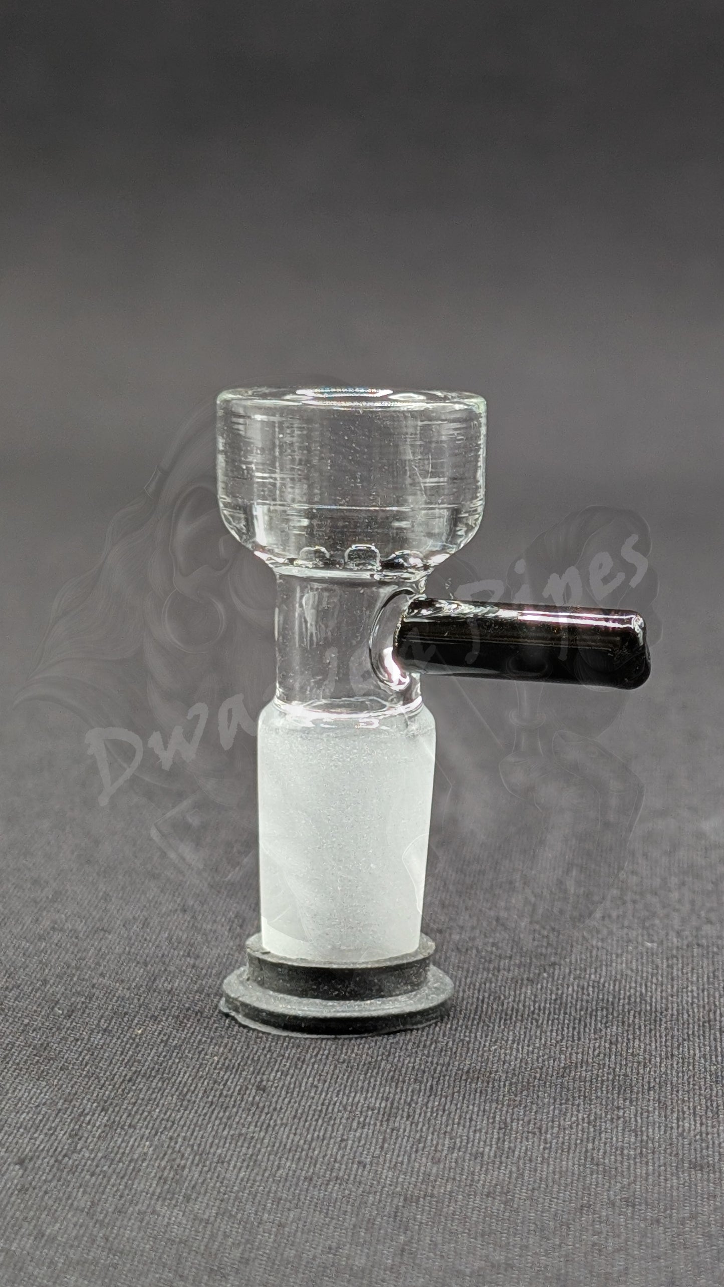 14mm Male Slide Bowl Glass Snowflake for Water Pipes - Snowflake Style Black