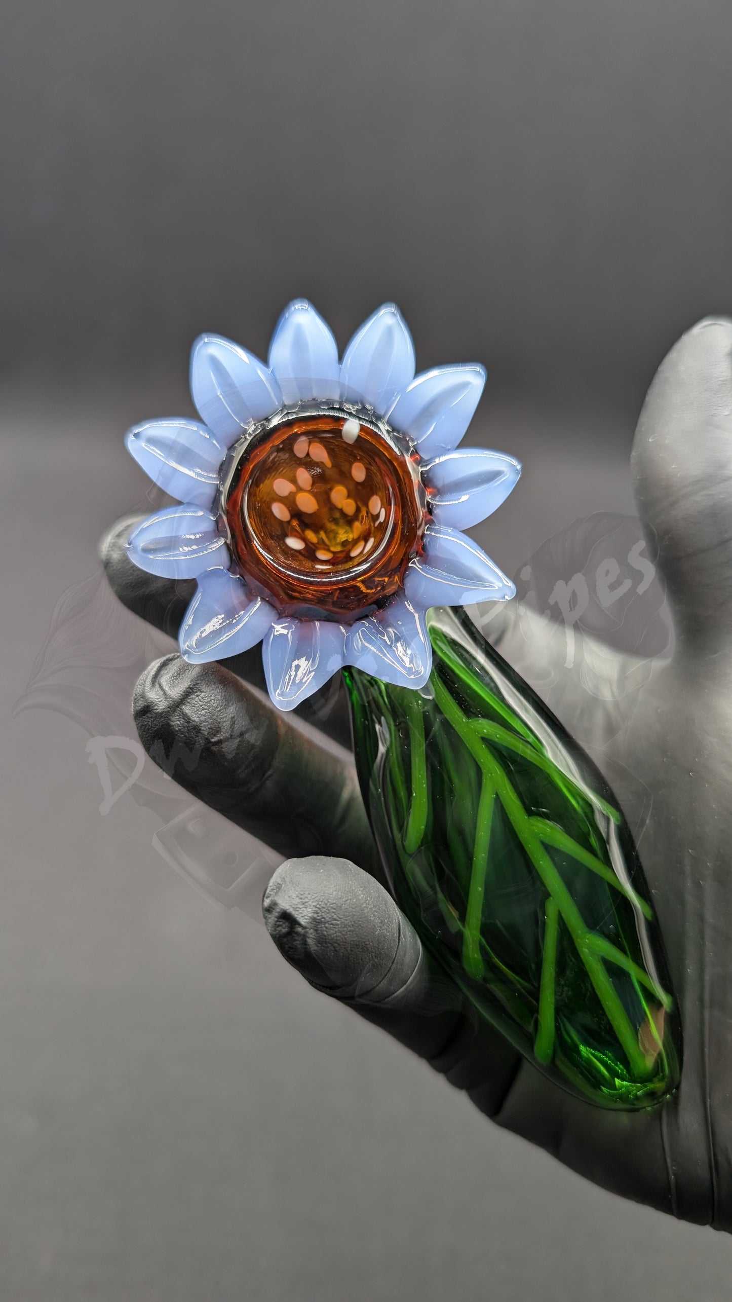 4.5" Glass Spoon Lavender Flower