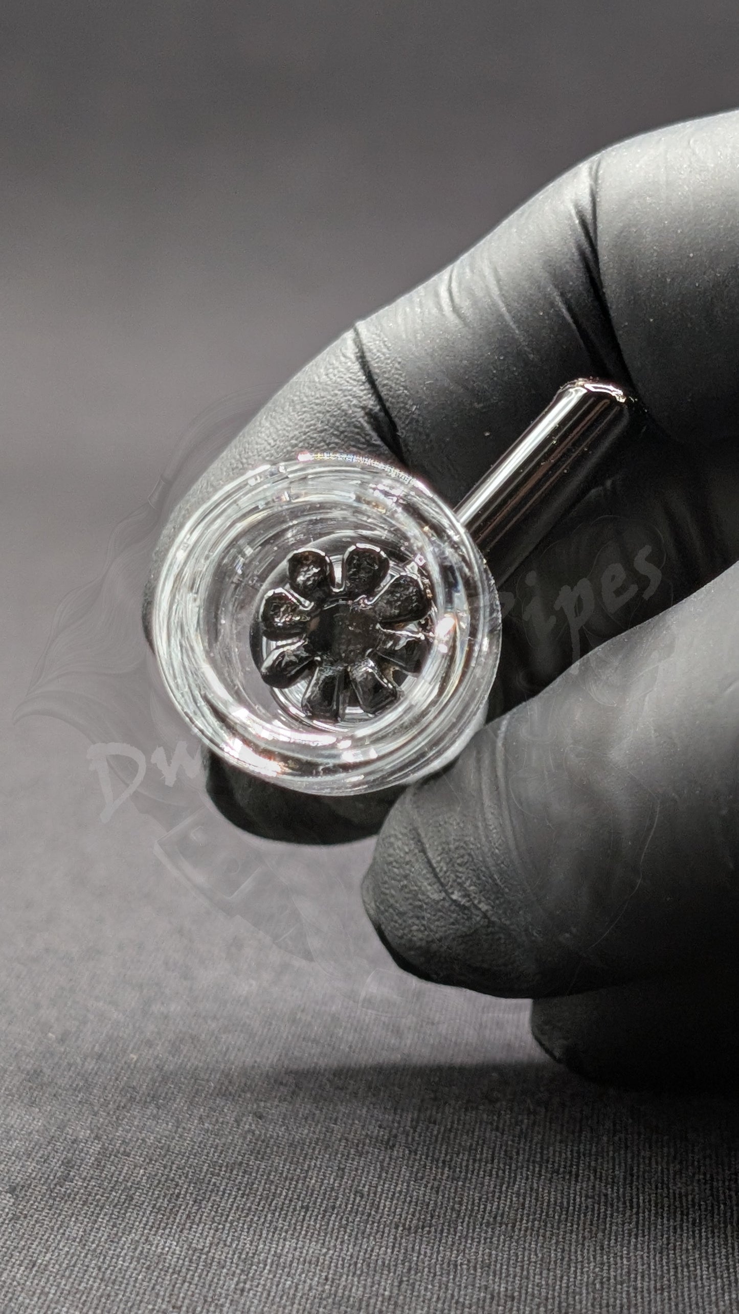 14mm Male Slide Bowl Glass Snowflake for Water Pipes - Snowflake Style Black