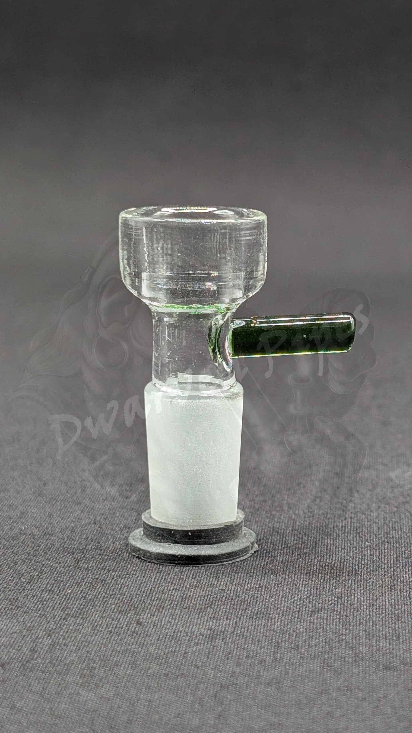 14mm Male Slide Bowl Glass Snowflake for Water Pipes - Snowflake Style Green