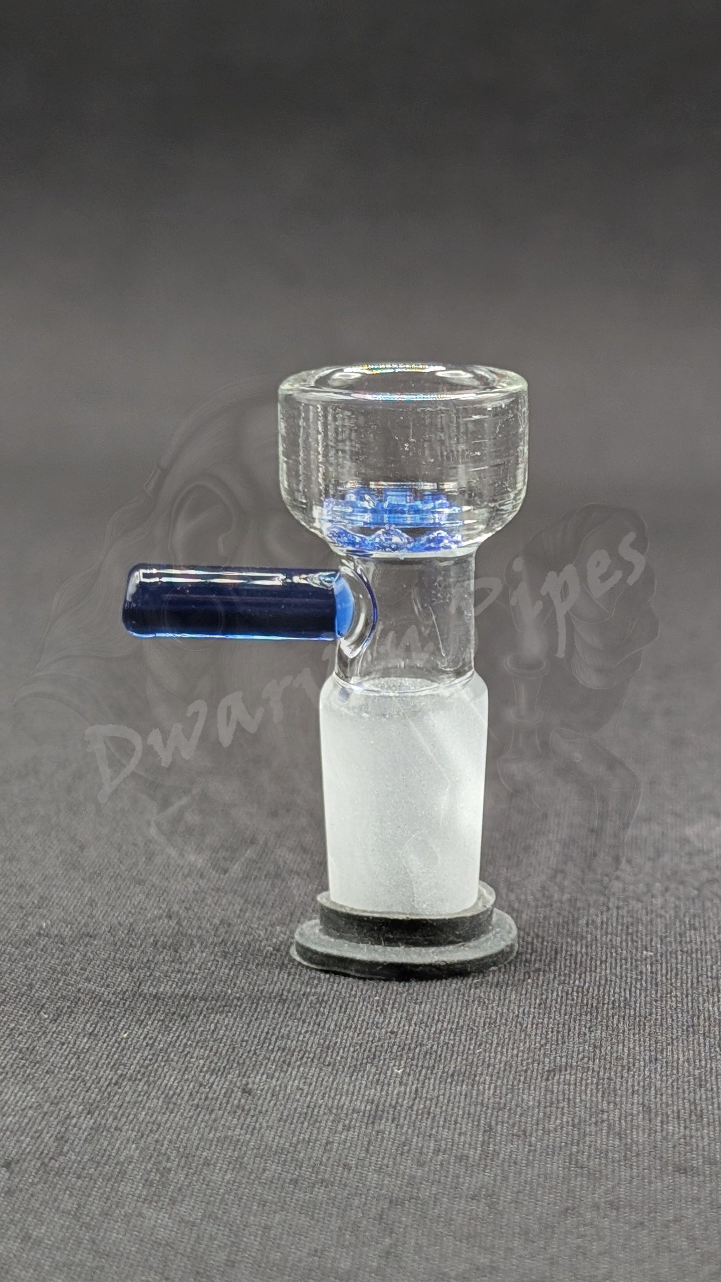 14mm Male Slide Bowl Glass Snowflake for Water Pipes - Snowflake Style Blue