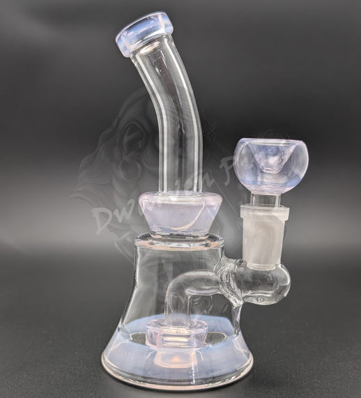 6" Glass Water Pipe Bong Bent Neck Perc Pink