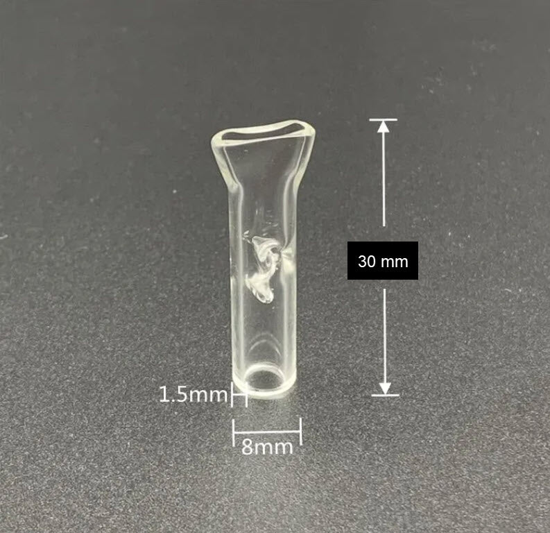 5 Pack Glass Filter Tips - Pinched Lip 8mm x 30mm