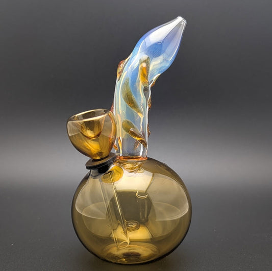 5" Glass Water Pipe Bong Round Light Amber