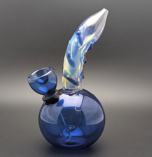 5" Glass Water Pipe Bong Round Blue