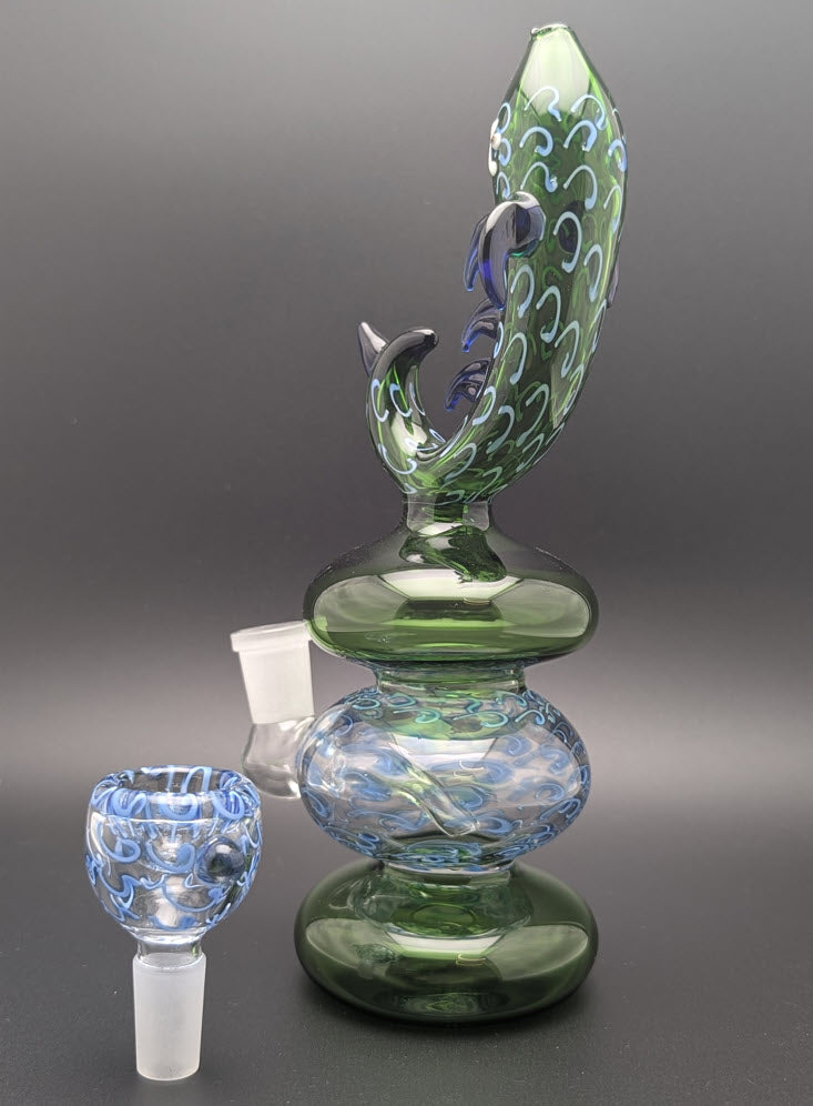 8" Glass Water Pipe Bong Fish GB
