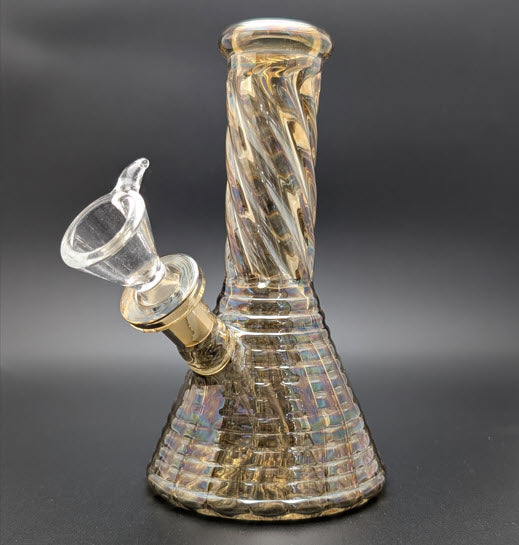 6" Glass Water Pipe Bong Iridescent Smoke