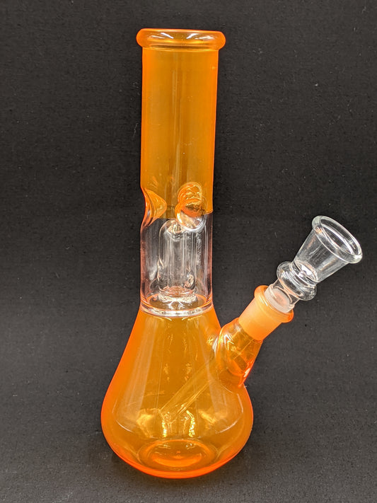 8" Glass Water Pipe Bong Orange + 5 FREE Screen