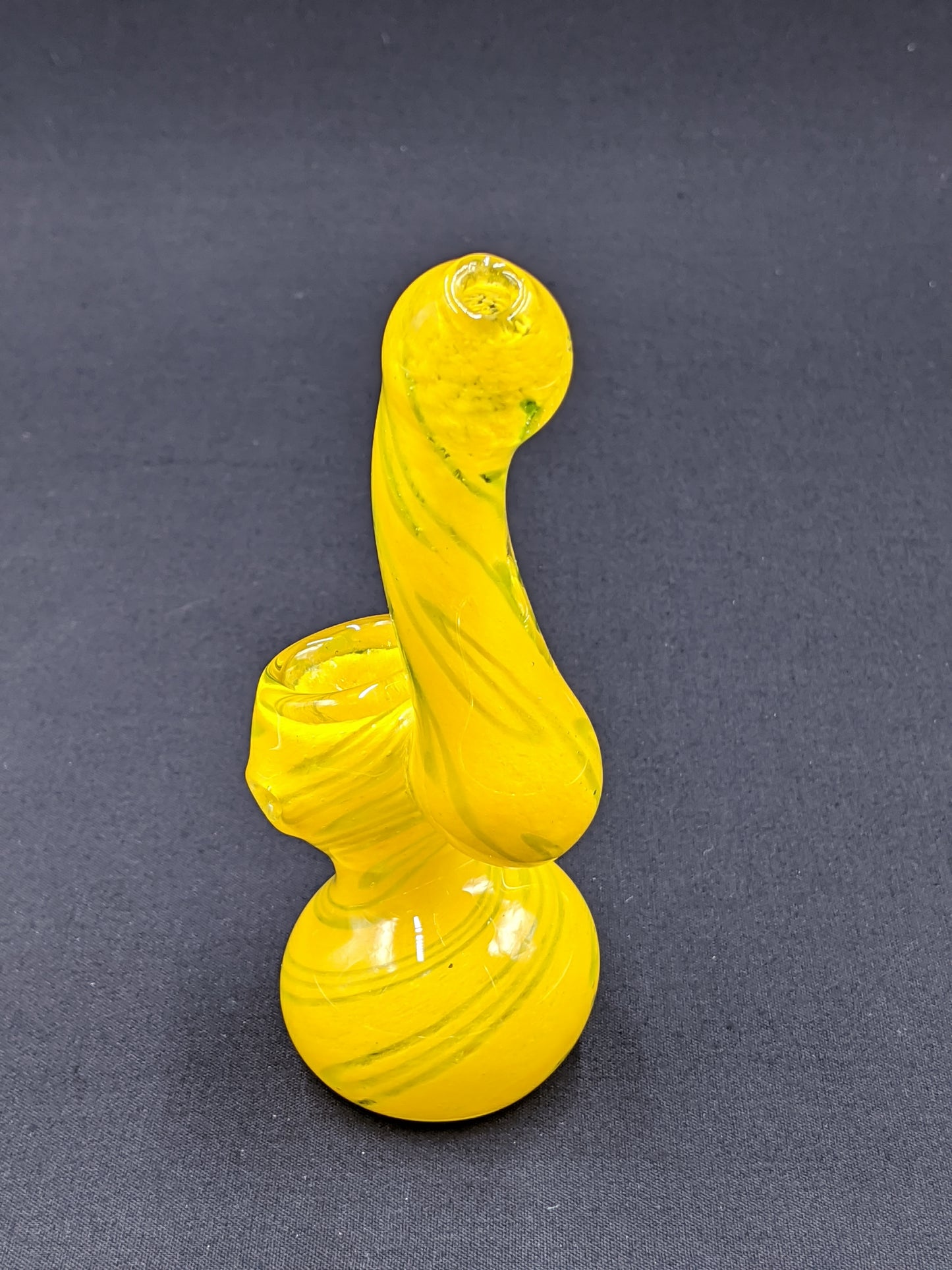 5.5" Glass Bubbler Yellow Swirl