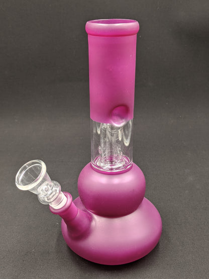 9" Glass Water Pipe Bong Double Bubble Plum + 5 FREE Screens