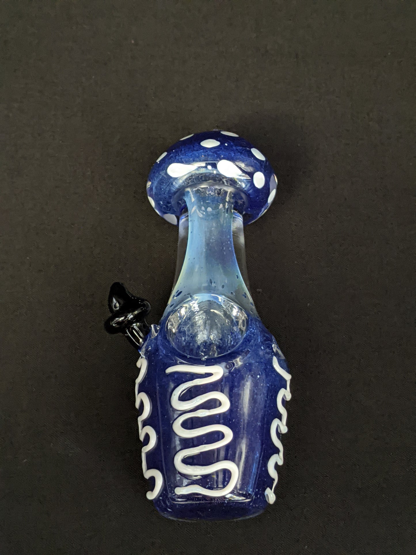 5" Glass Spoon Mushroom Style Blue 01