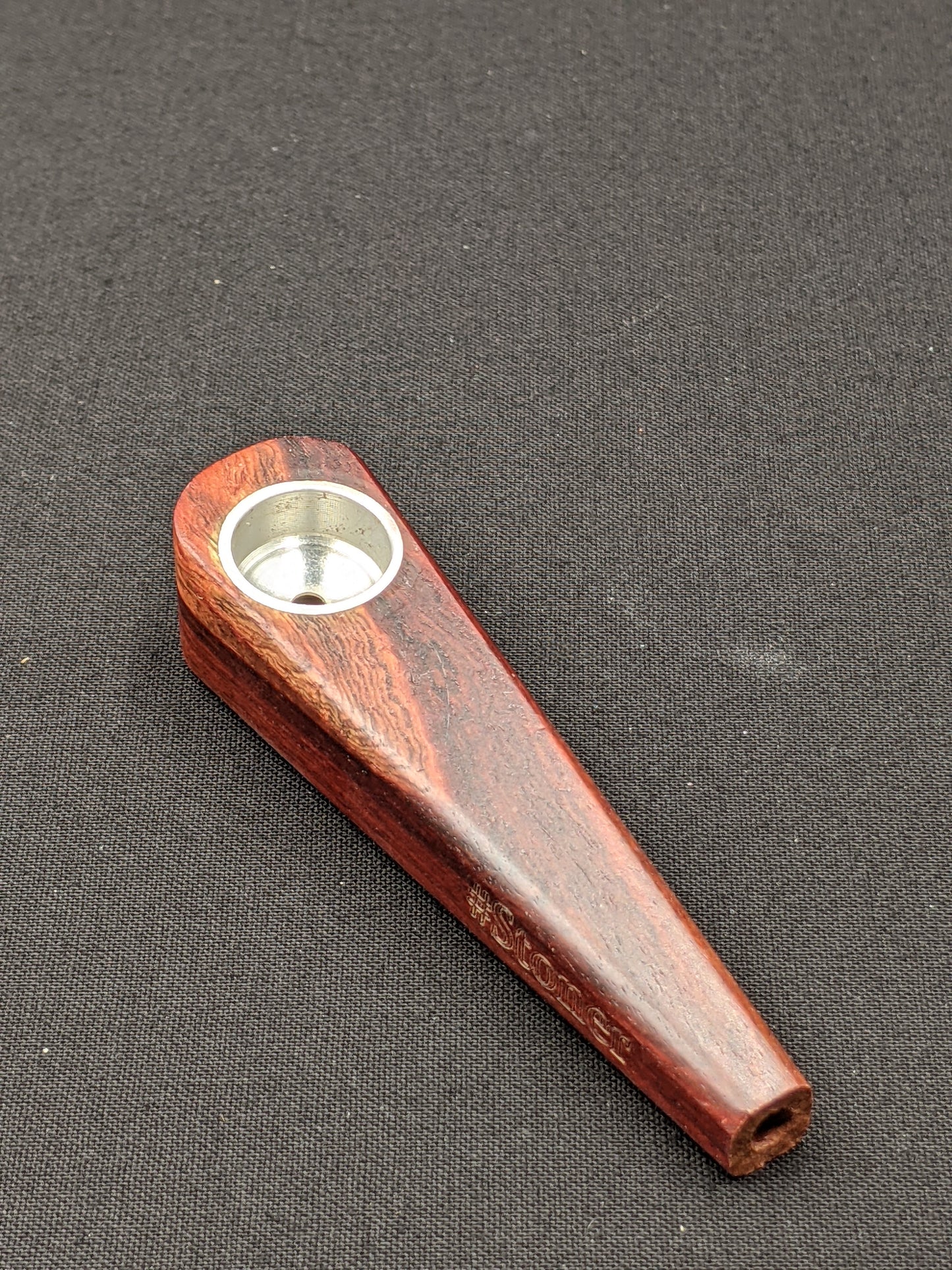 3" Wood Spoon Hand Pipe - Hornet Logo + 5 Free Screens