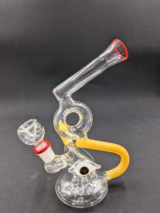 7" Glass Water Pipe Bong Tubes with Eye Yellow