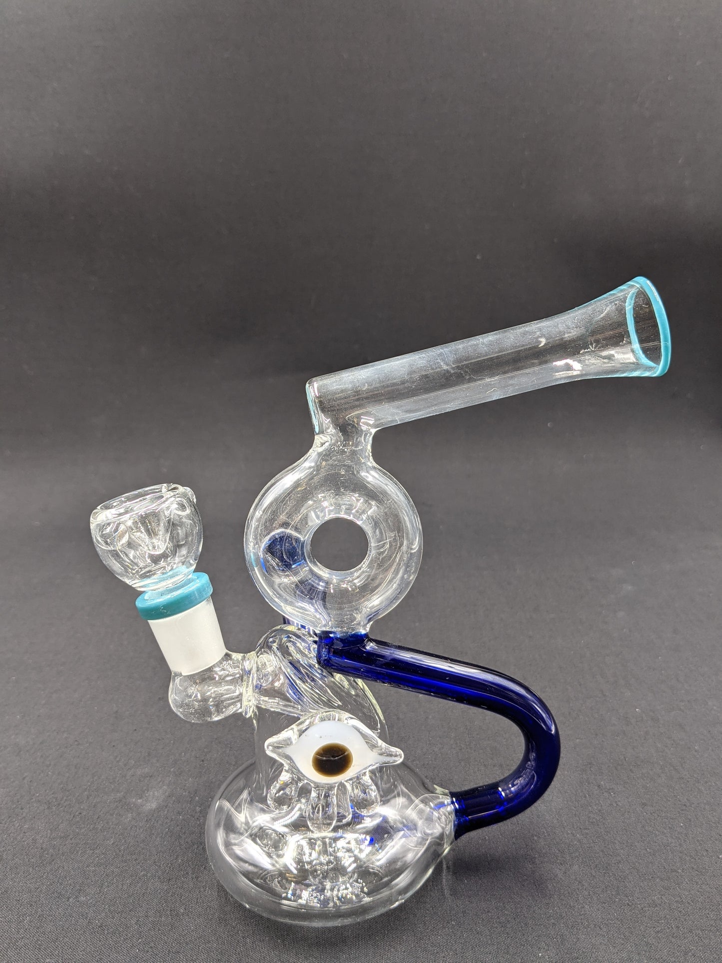 7" Glass Water Pipe Bong Tubes with Eye Blue