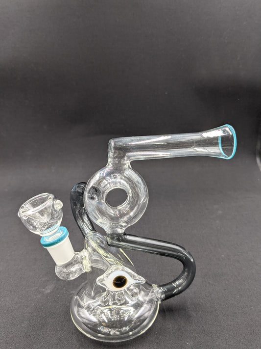 7" Glass Water Pipe Bong Tubes with Eye Gray 02