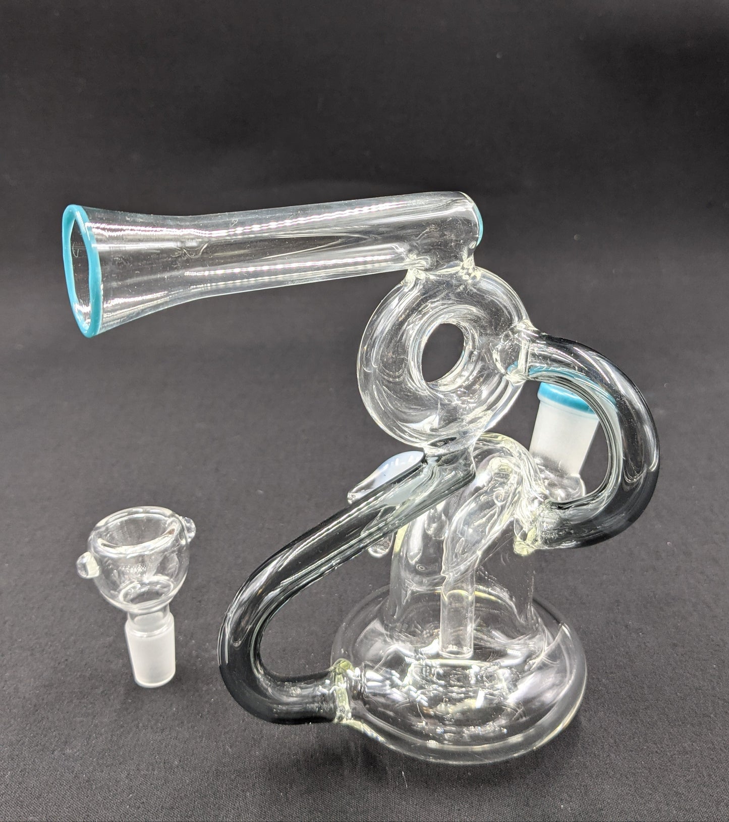 7" Glass Water Pipe Bong Tubes with Eye Gray 02