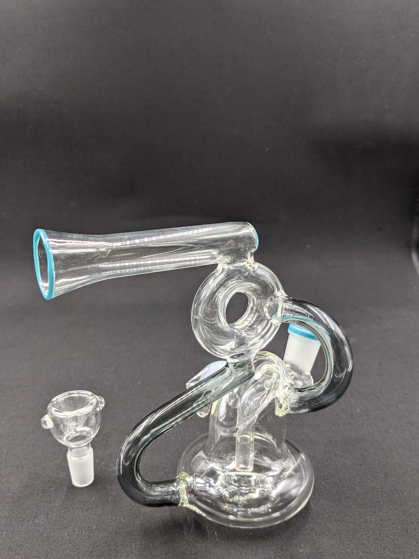 7" Glass Water Pipe Bong Tubes with Eye Gray 02