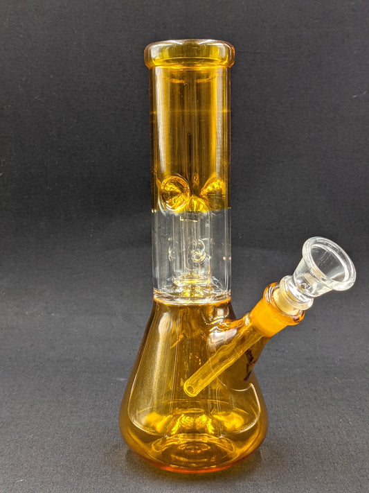 8" Glass Water Pipe Bong Gold + 5 FREE Screens