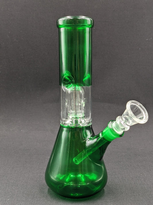 8" Glass Water Pipe Bong Green + 5 FREE Screens
