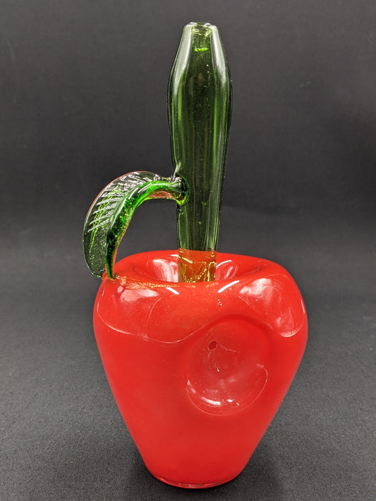 7" Glass Spoon Big Red Apple