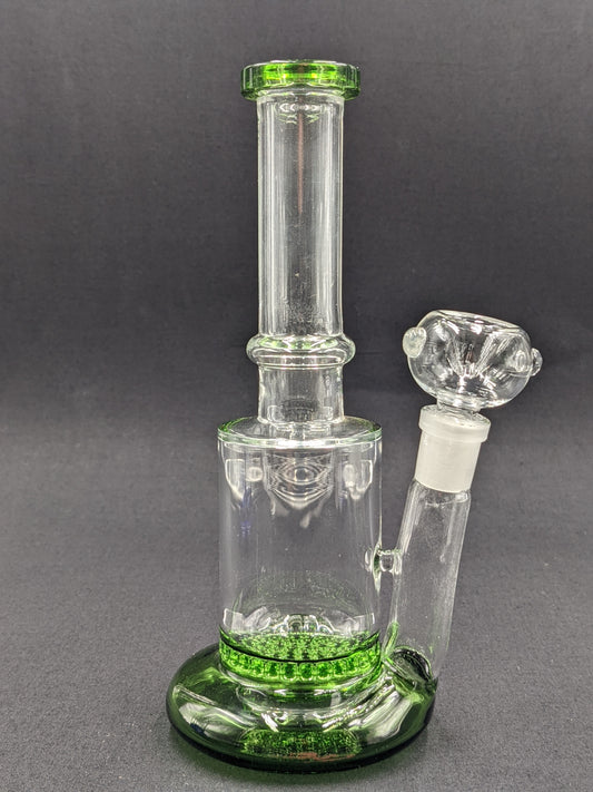 8" Glass Water Pipe Bong Thick Honeycomb Percs  GR