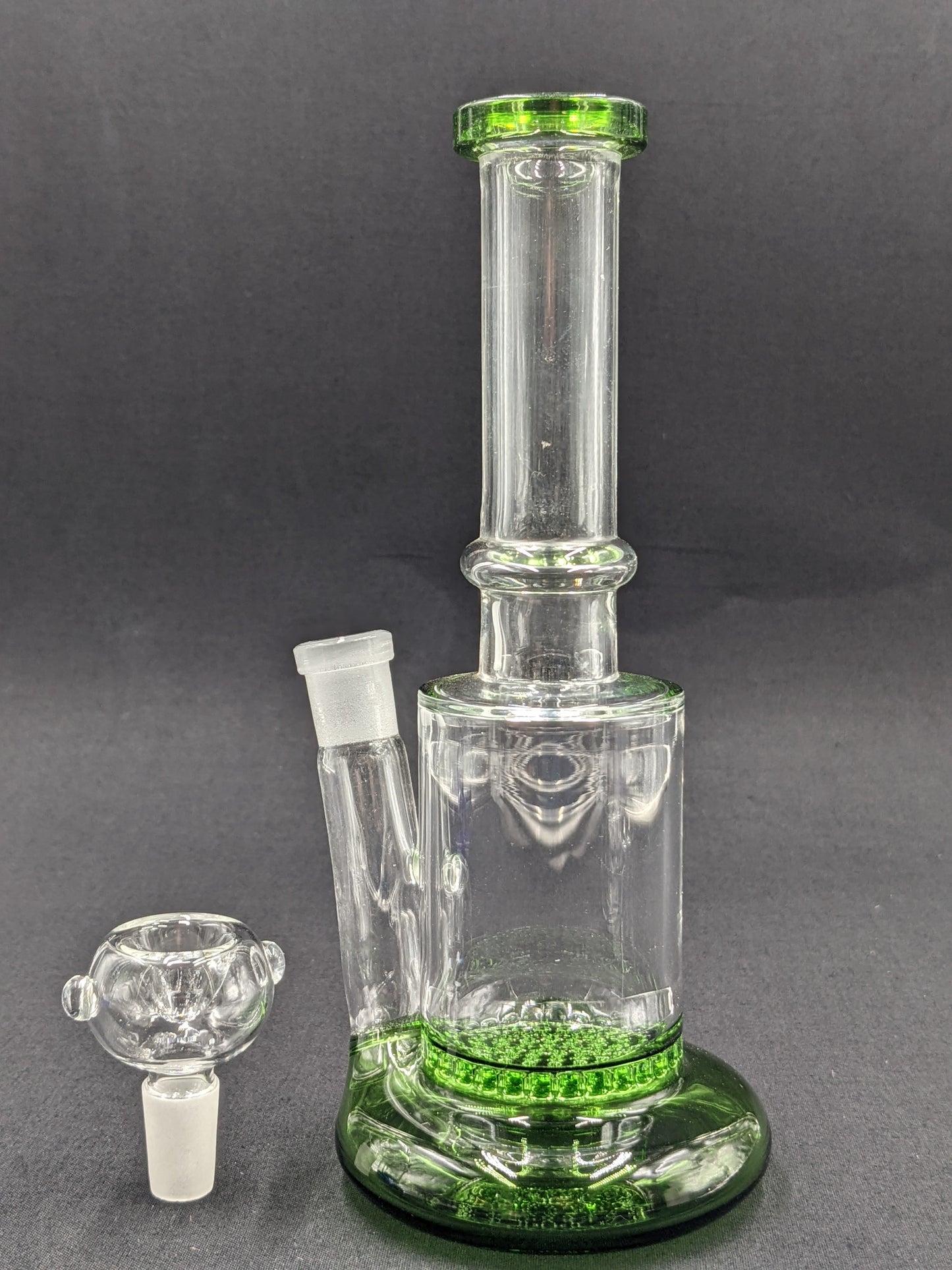 8" Glass Water Pipe Bong Thick Honeycomb Percs GR