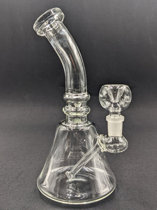 8" Glass Water Pipe Bong Bent Neck Perc CL