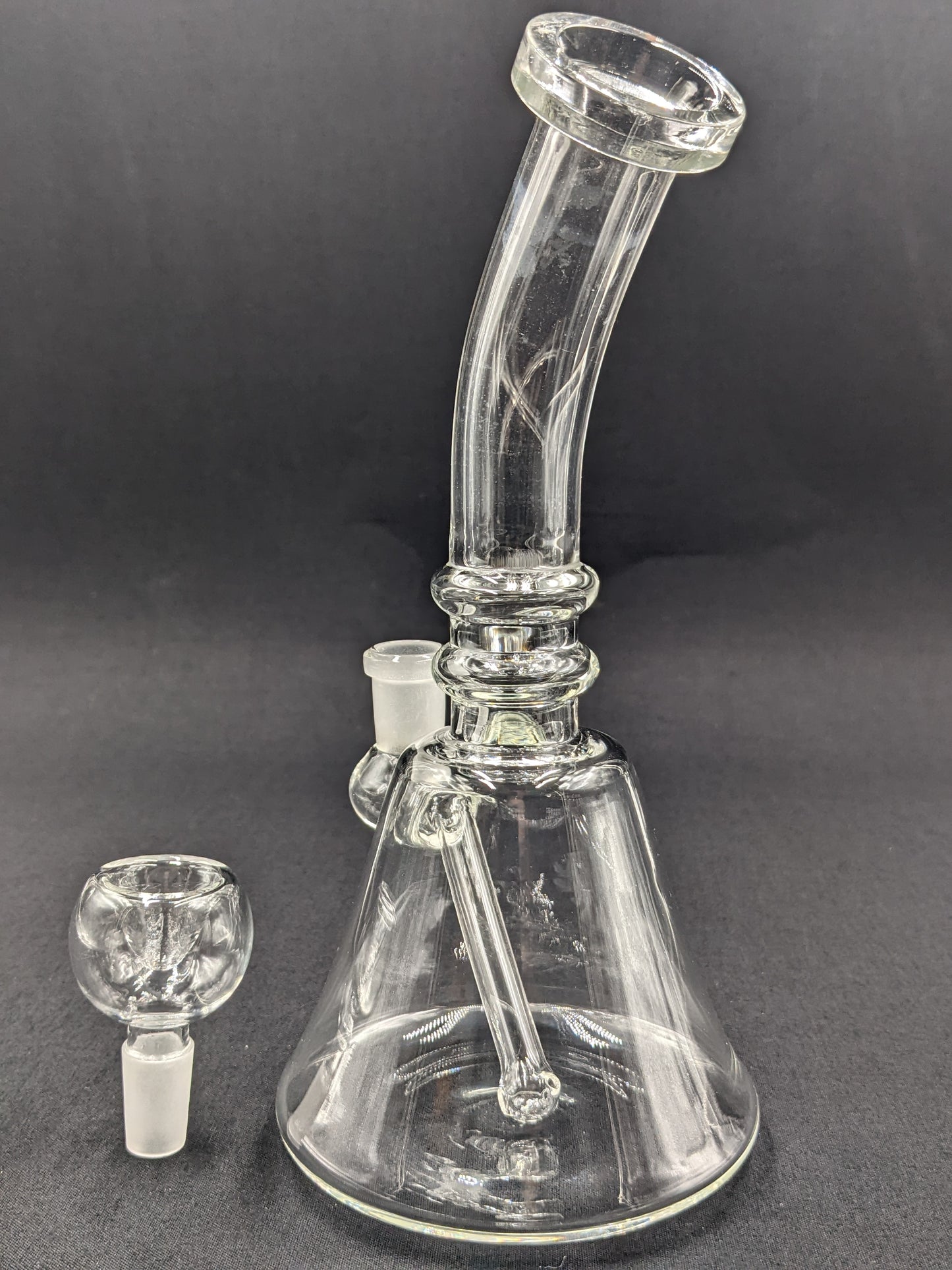 8" Glass Water Pipe Bong Bent Neck Perc CL