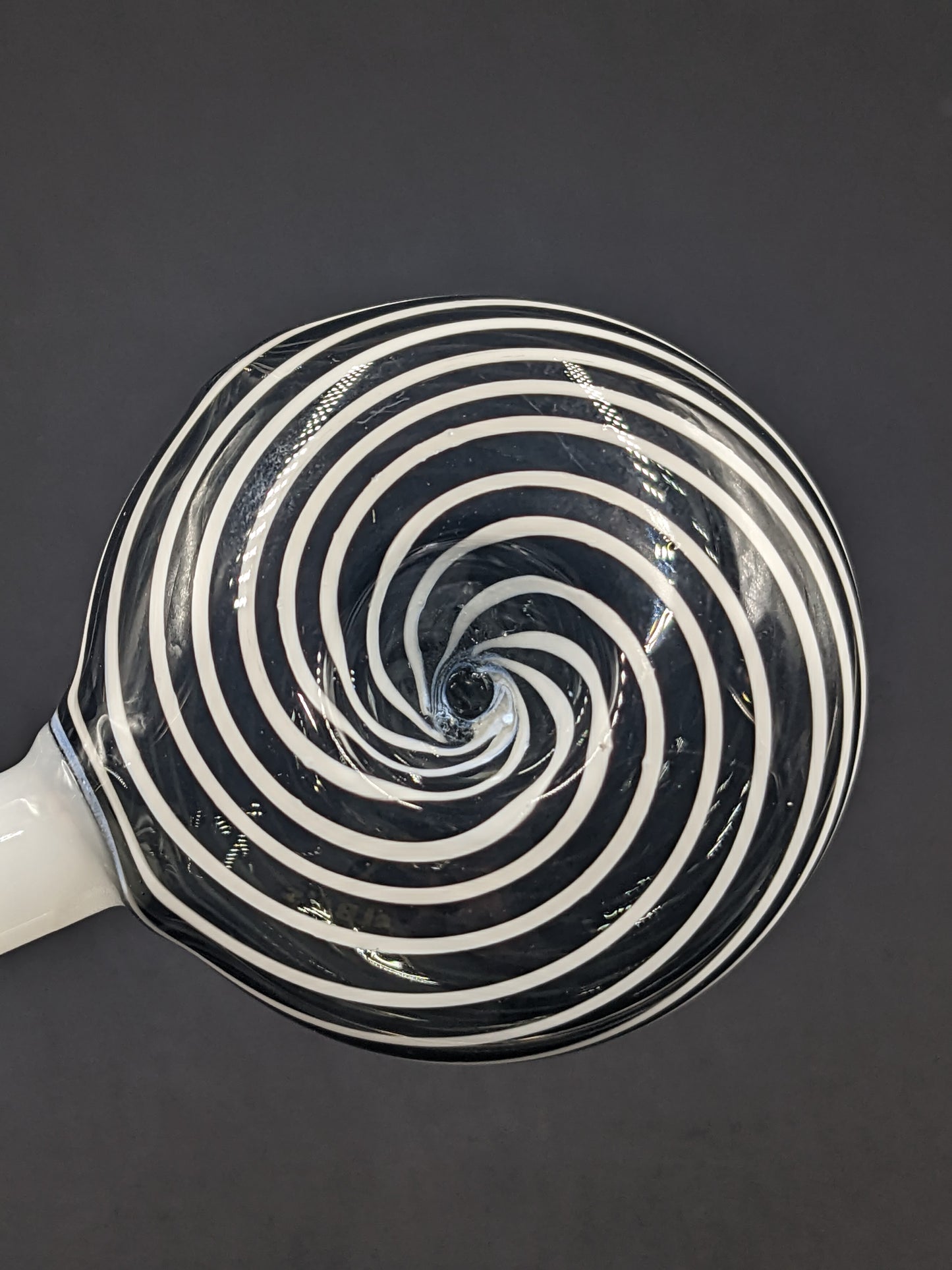 6" Glass Spoon Lollipop Swirl Black