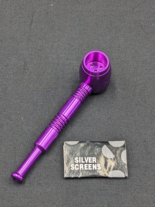 4" Metal Spoon + 5 FREE Screens! Purple