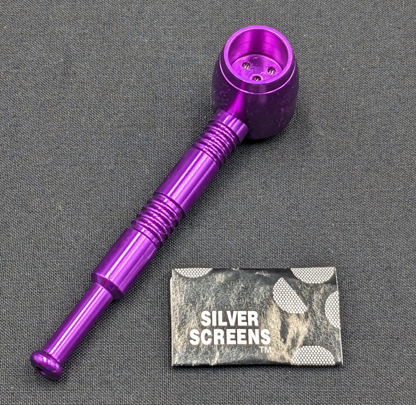 4" Metal Spoon + 5 FREE Screens! Purple