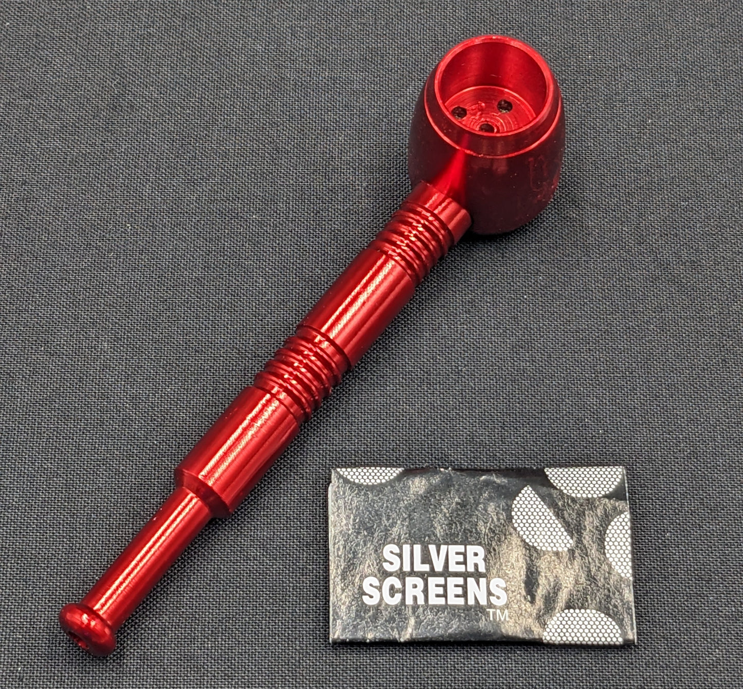 4" Metal Spoon + 5 FREE Screens! Red