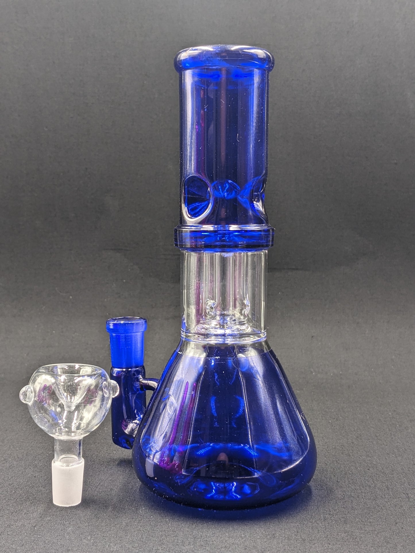 8" Glass Water Pipe Bong SL Blue + 5 FREE Screens