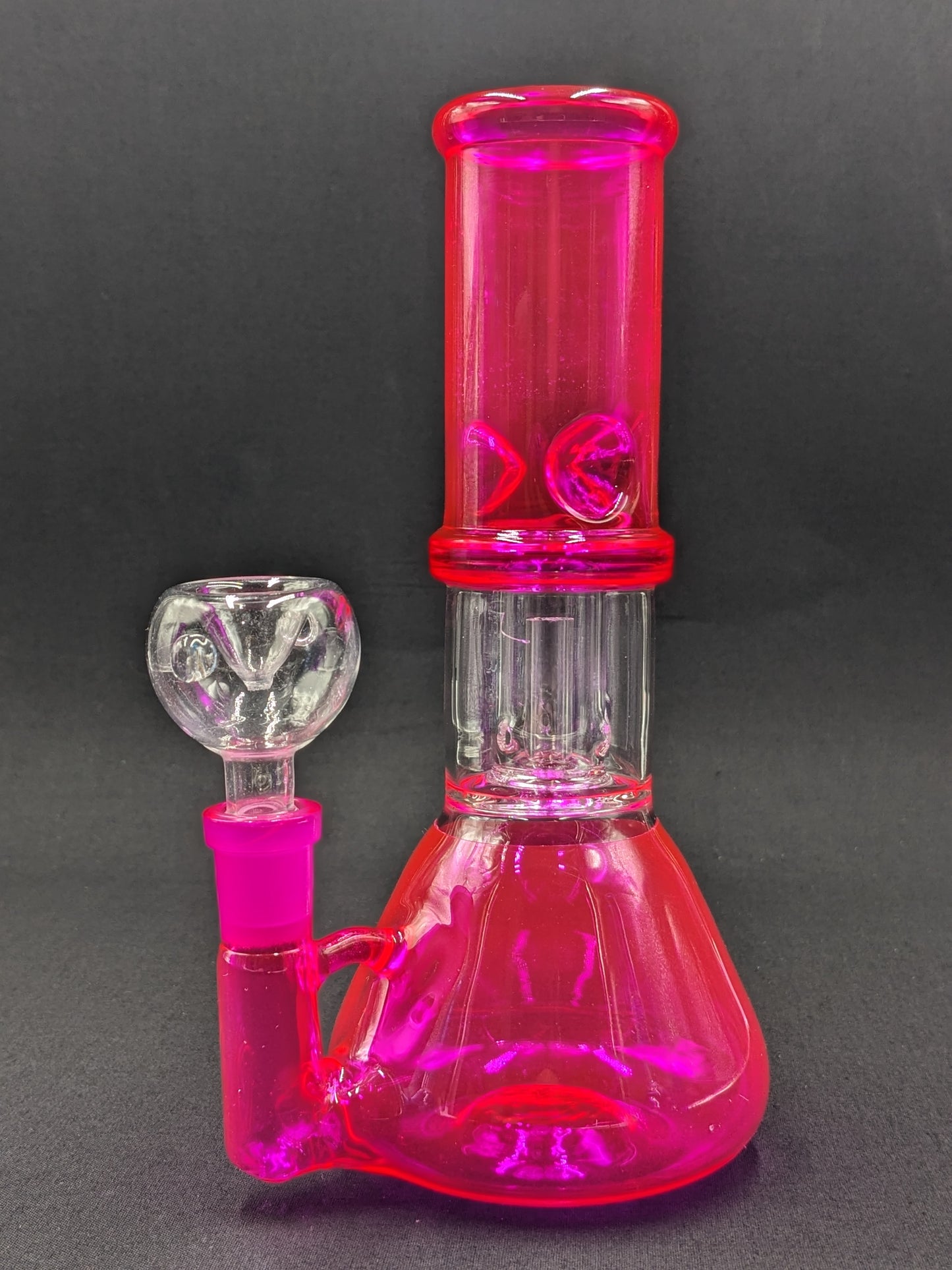 8" Glass Water Pipe Bong SL Pink + 5 FREE Screens