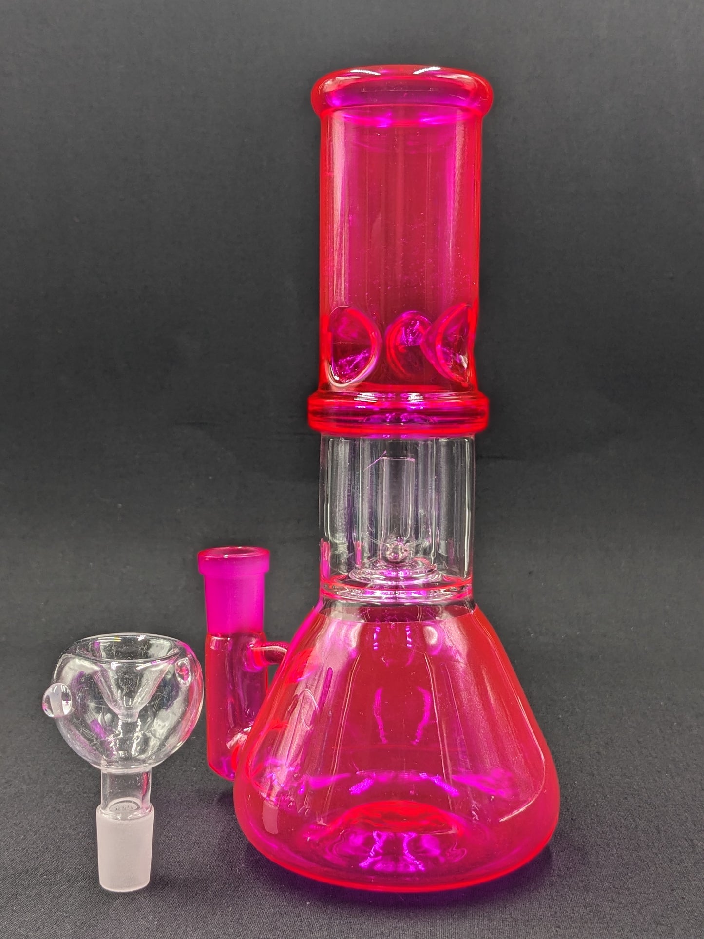 8" Glass Water Pipe Bong SL Pink + 5 FREE Screens