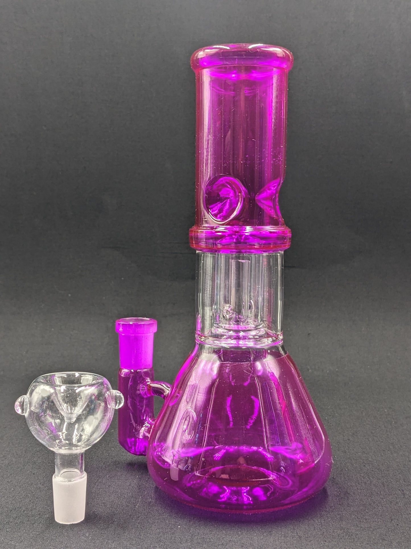 8" Glass Water Pipe Bong SL Magenta + 5 FREE Screens