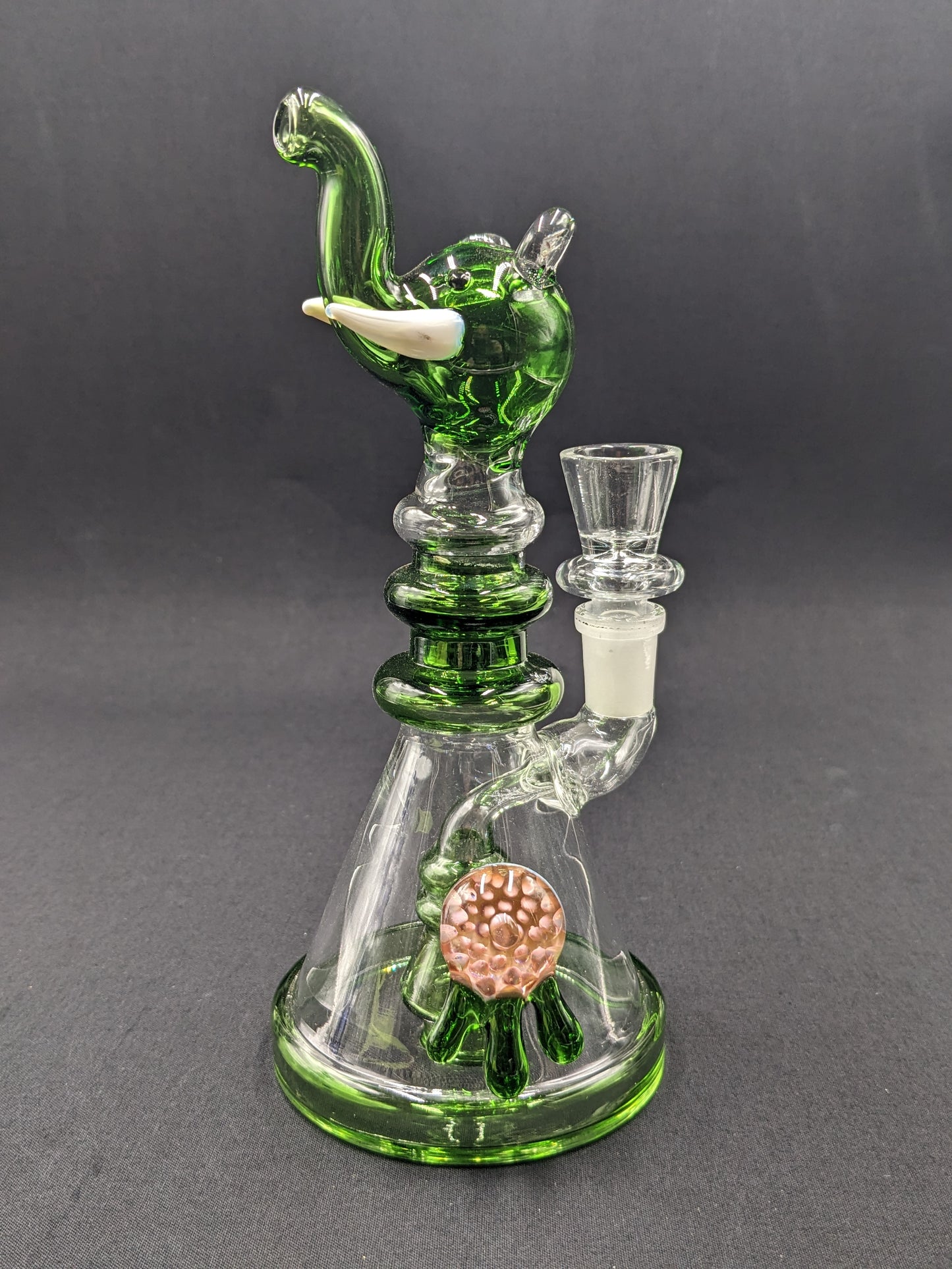 8" Glass Water Pipe Bong Elephant Green
