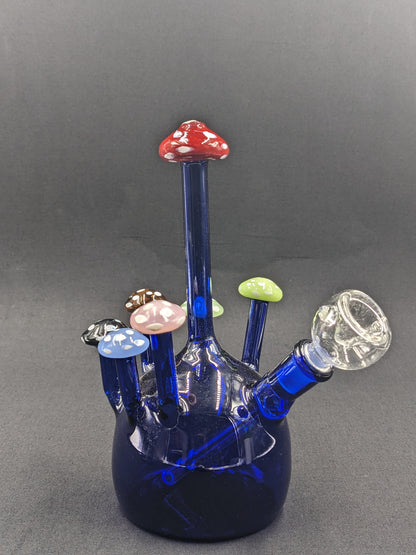 7" Glass Water Pipe Bong Mushroom Style BL