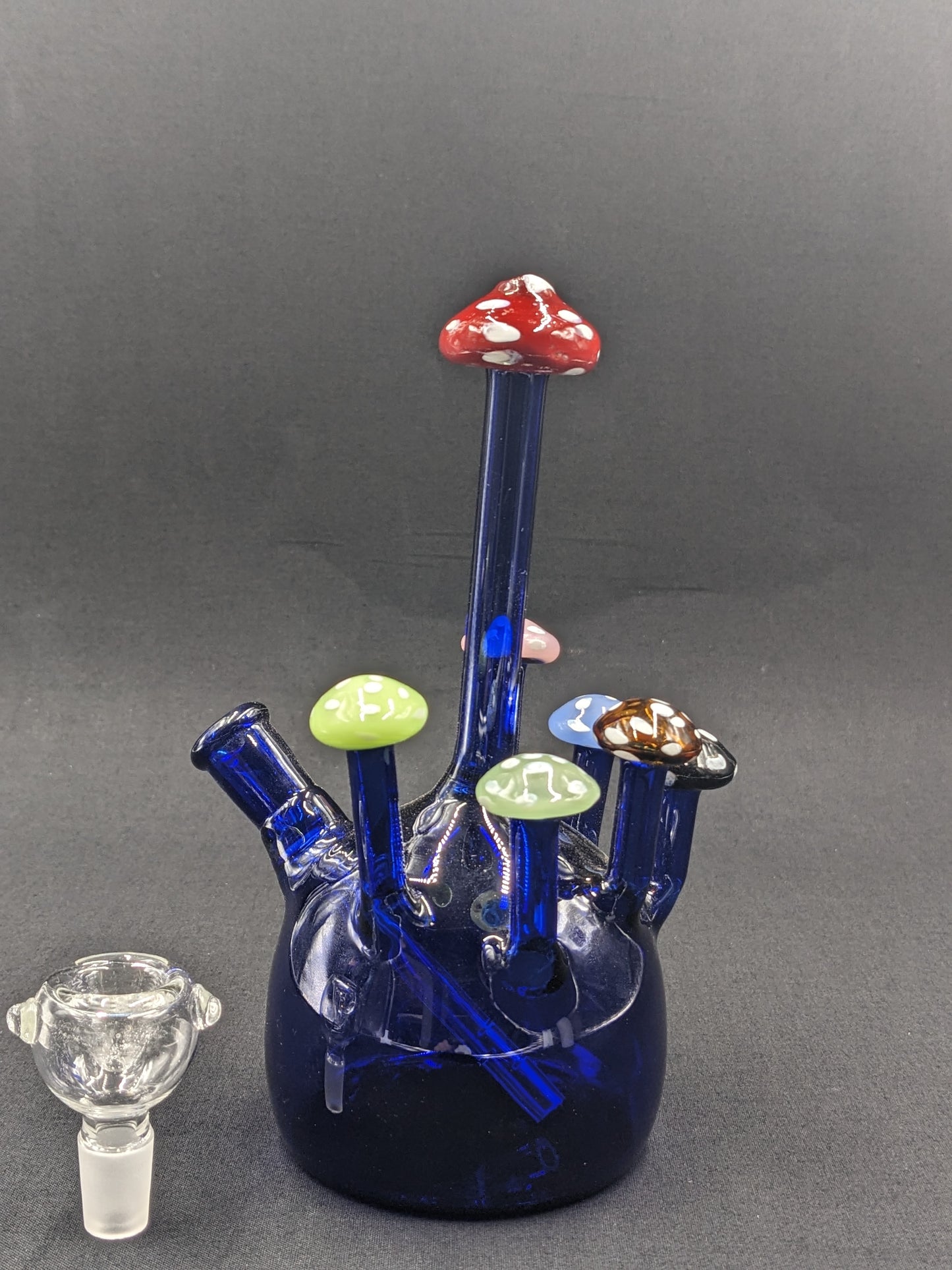 7" Glass Water Pipe Bong Mushroom Style BL