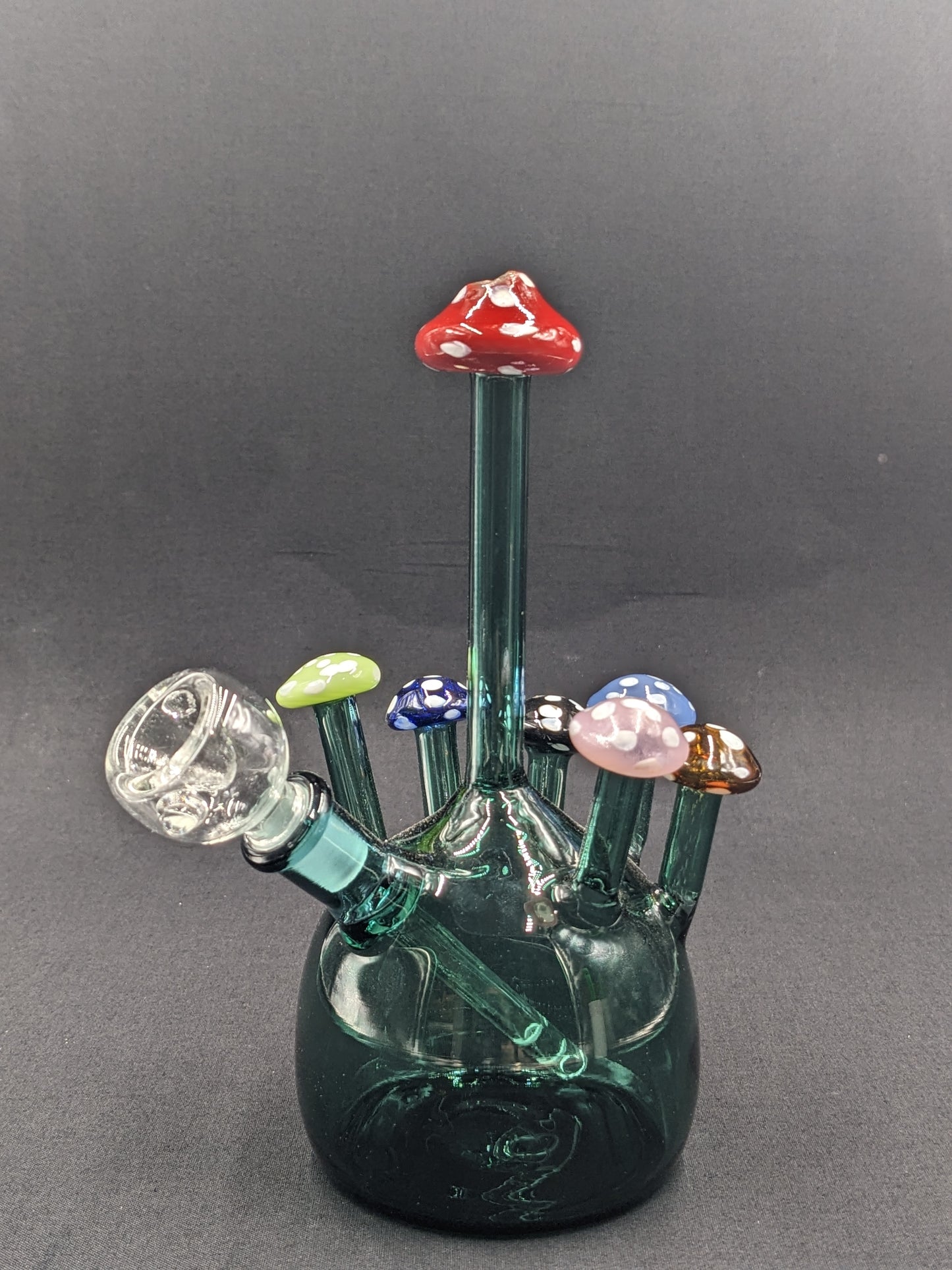 7" Glass Water Pipe Bong Mushroom Style DGR