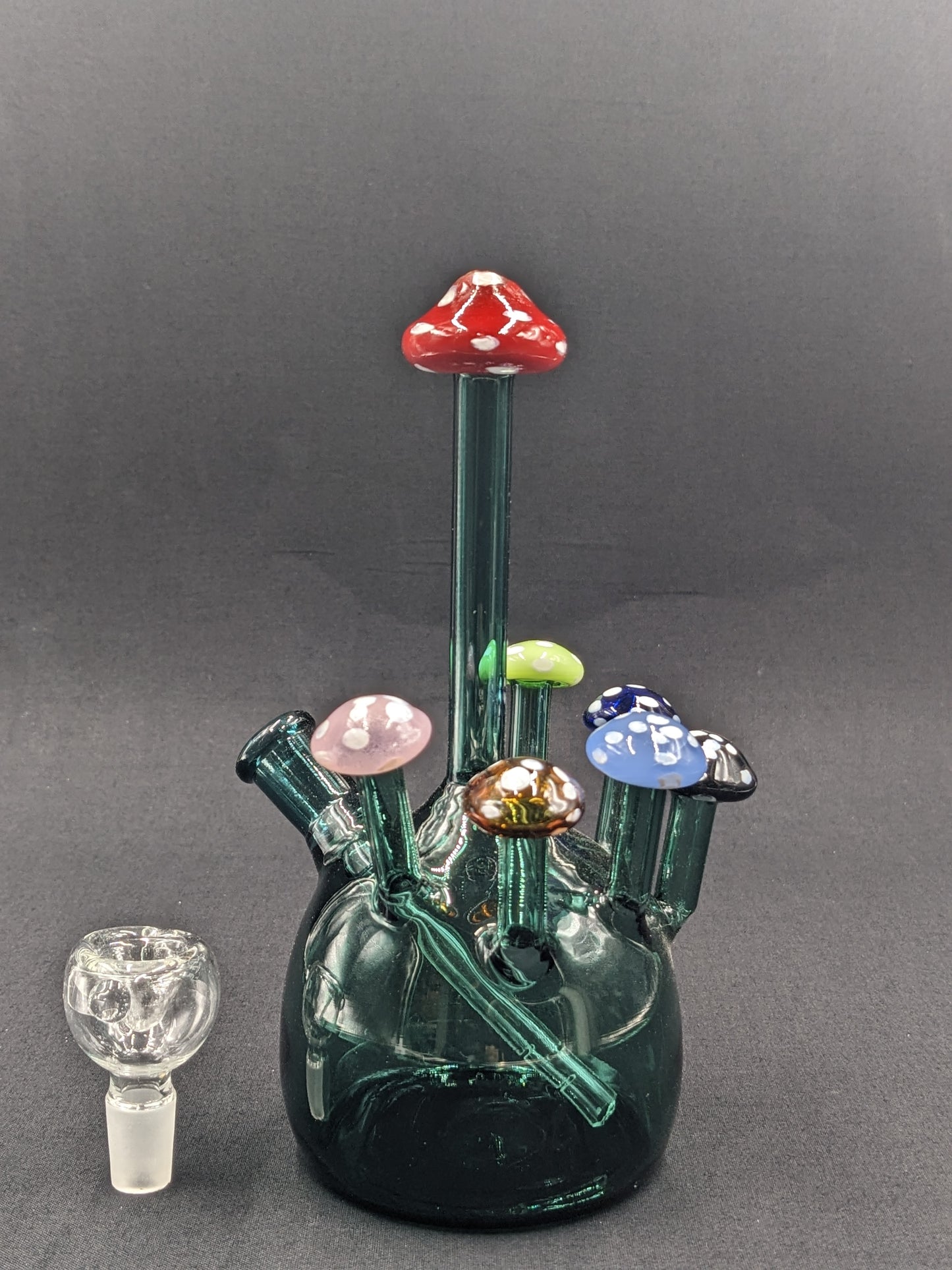 7" Glass Water Pipe Bong Mushroom Style DGR