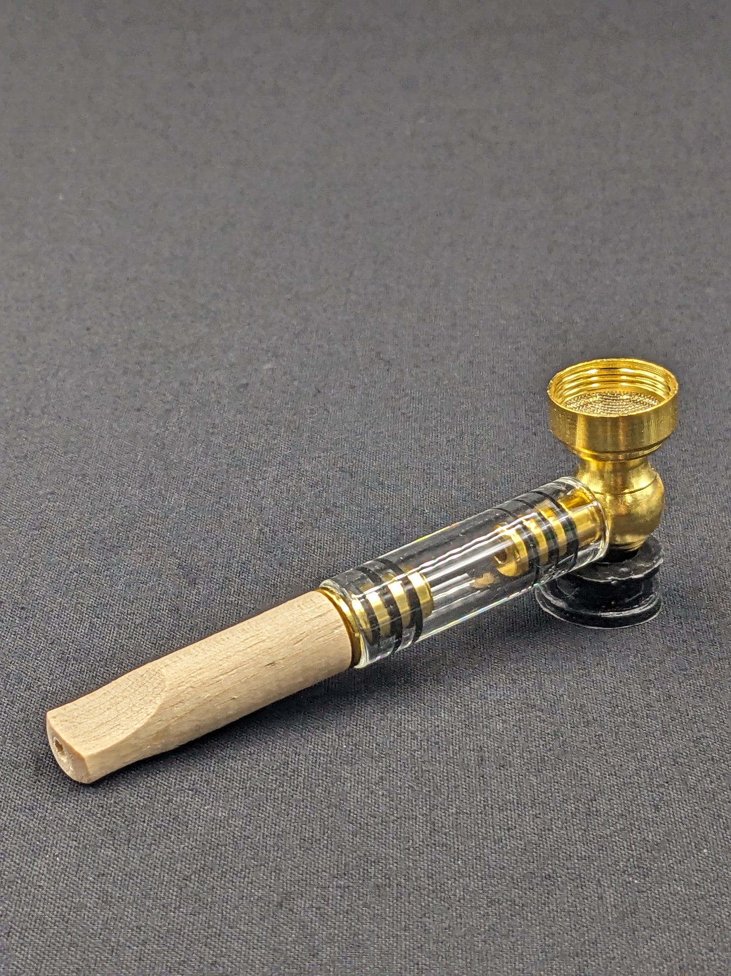 3.75" Metal Glass Wood Spoon Combo + 5 FREE Screens & Grinder!