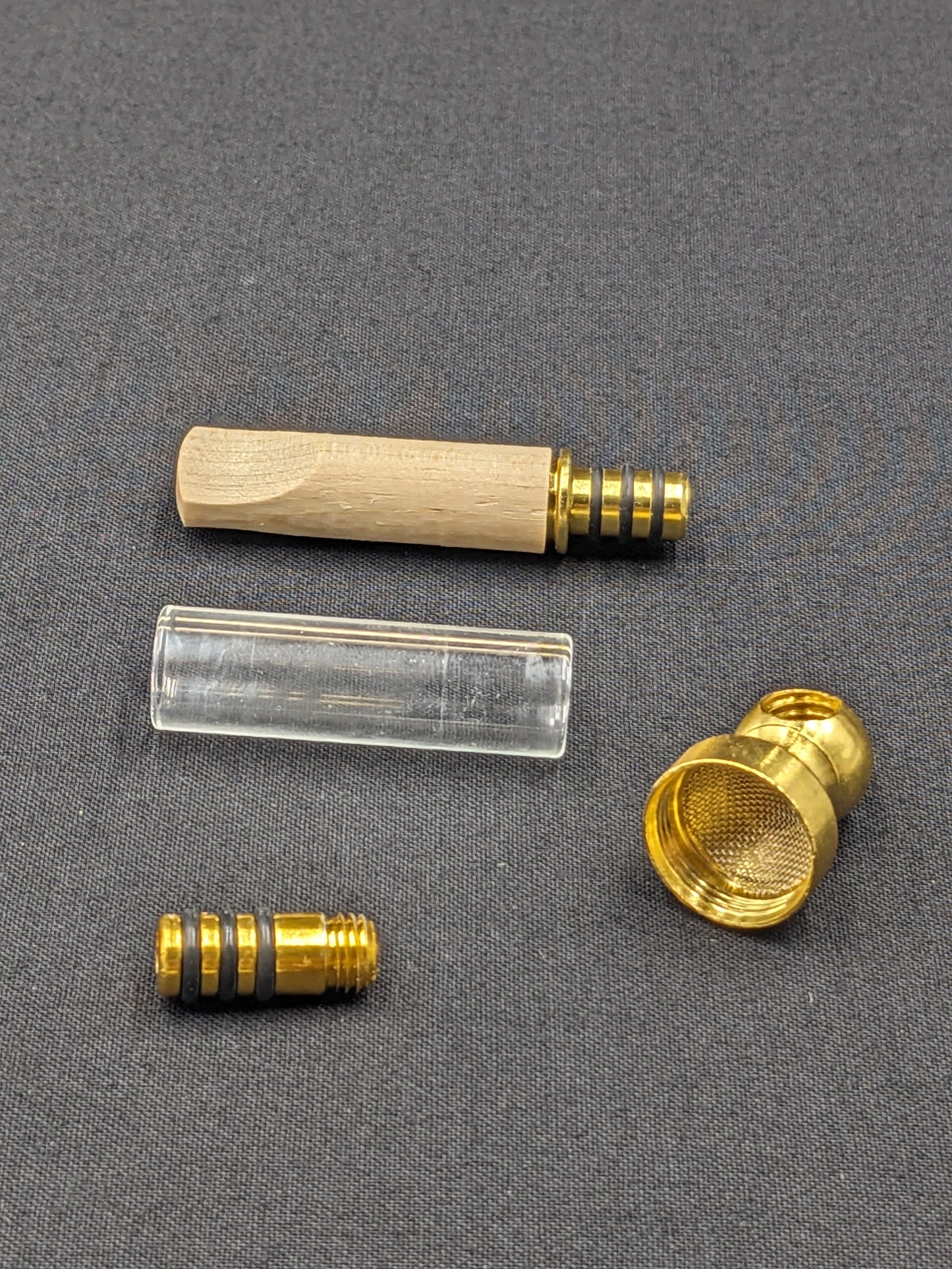 3.75" Metal Glass Wood Spoon Combo + 5 FREE Screens & Grinder!