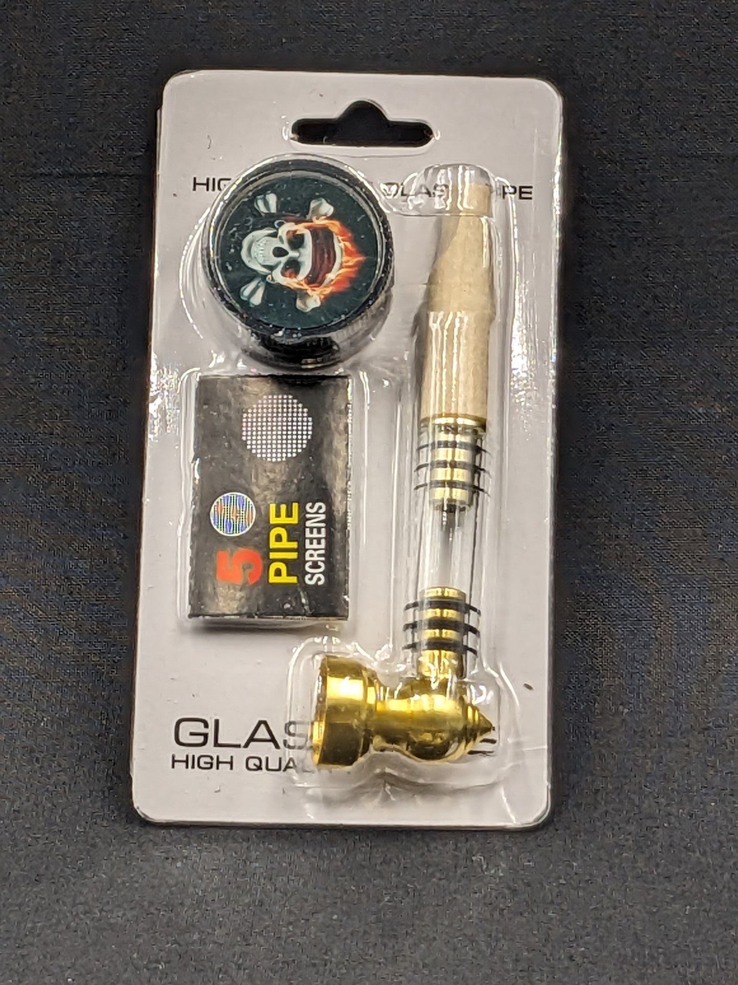 3.75" Metal Glass Wood Spoon Combo + 5 FREE Screens & Grinder!