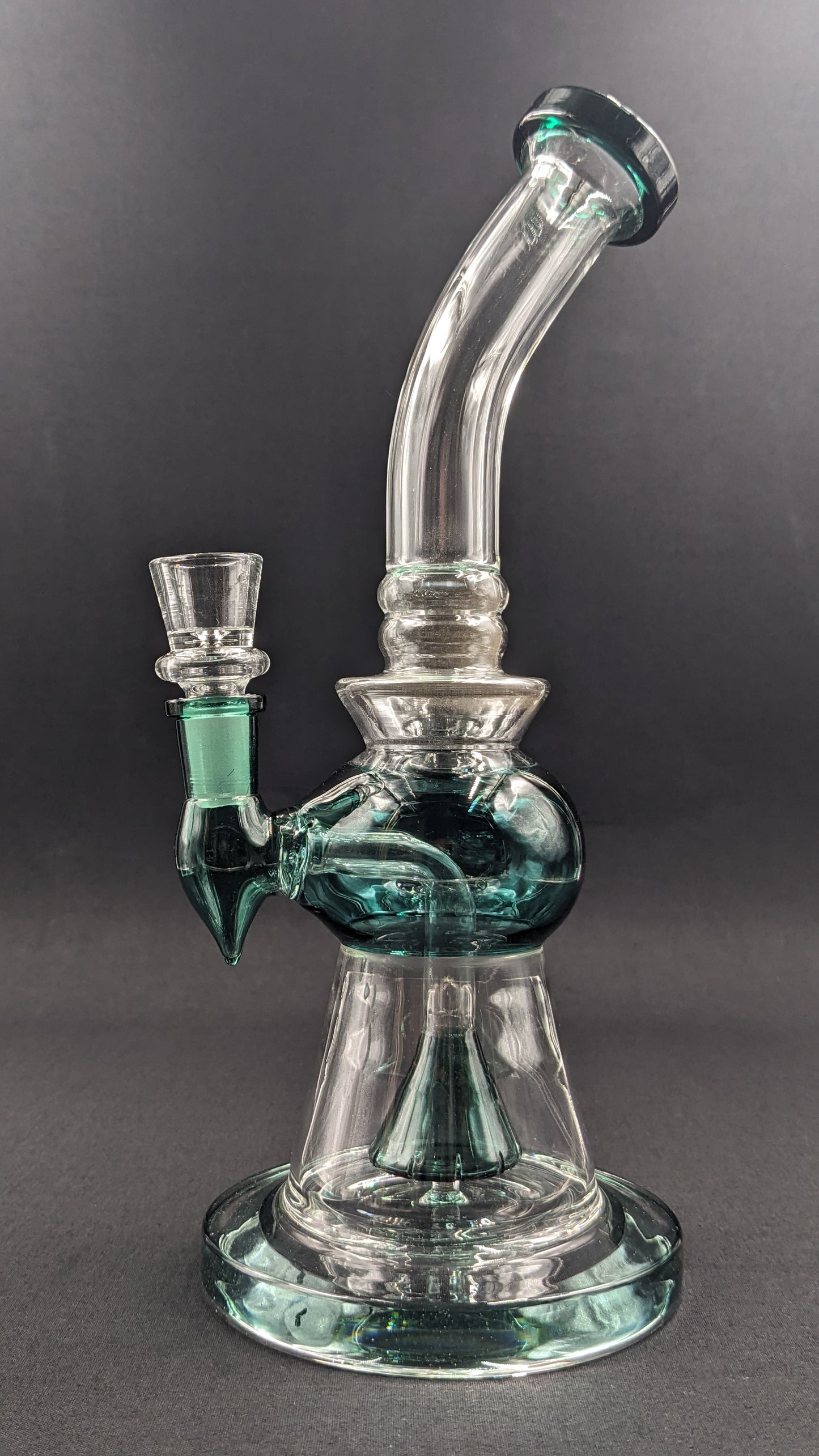 10.5" Glass Water Pipe Bong Thick Bent Neck Green 33