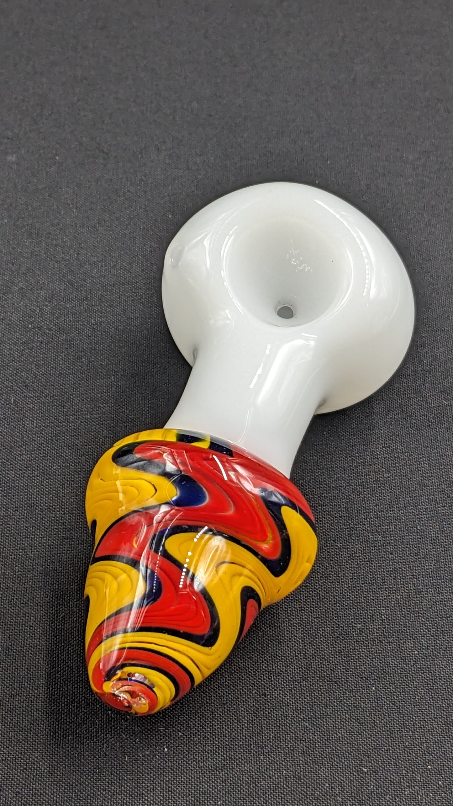 4" Glass Spoon Mixed Swirl R/Y