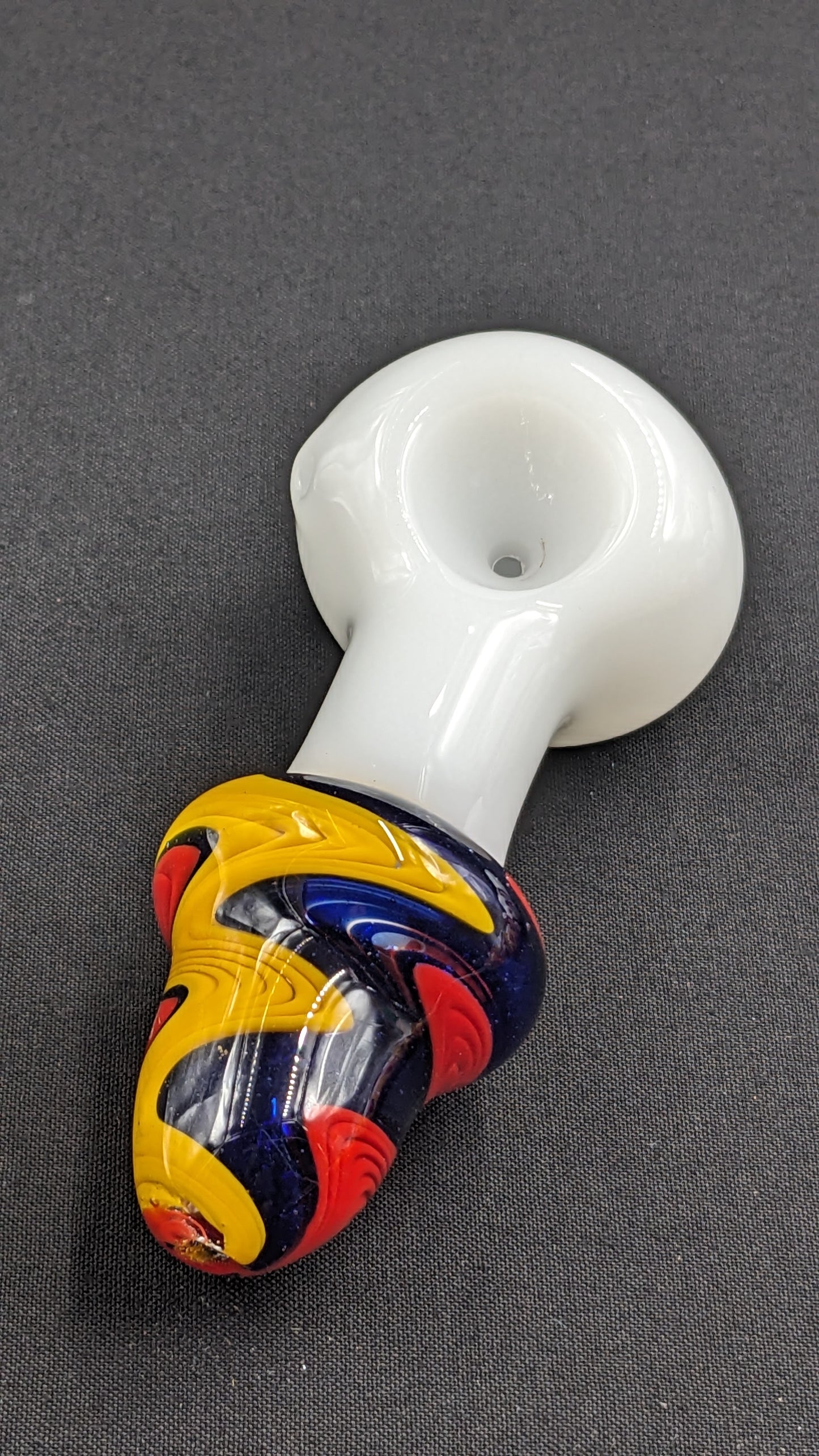 4" Glass Spoon Mixed Swirl B/Y/R