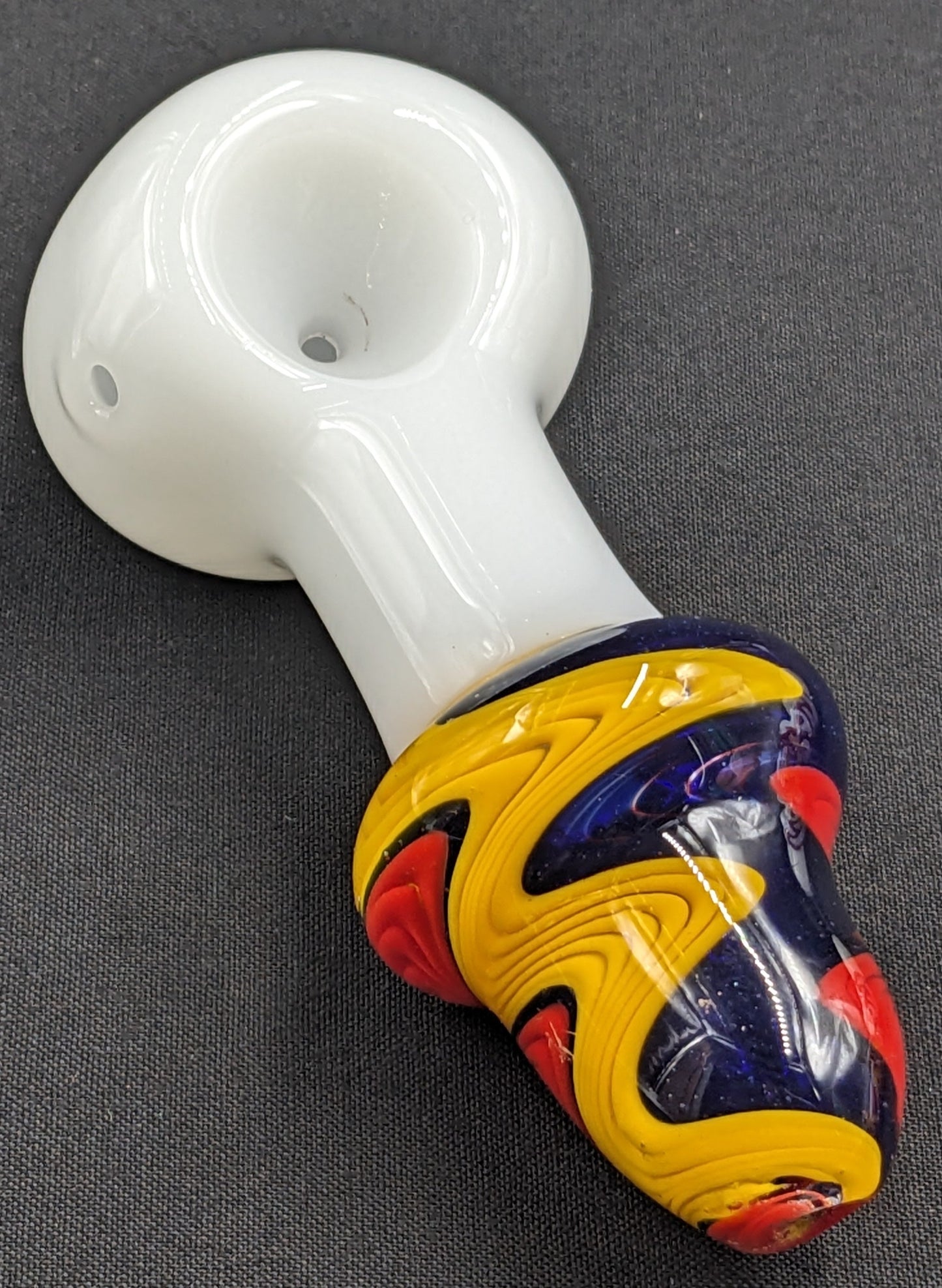 4" Glass Spoon Mixed Swirl B/Y/R