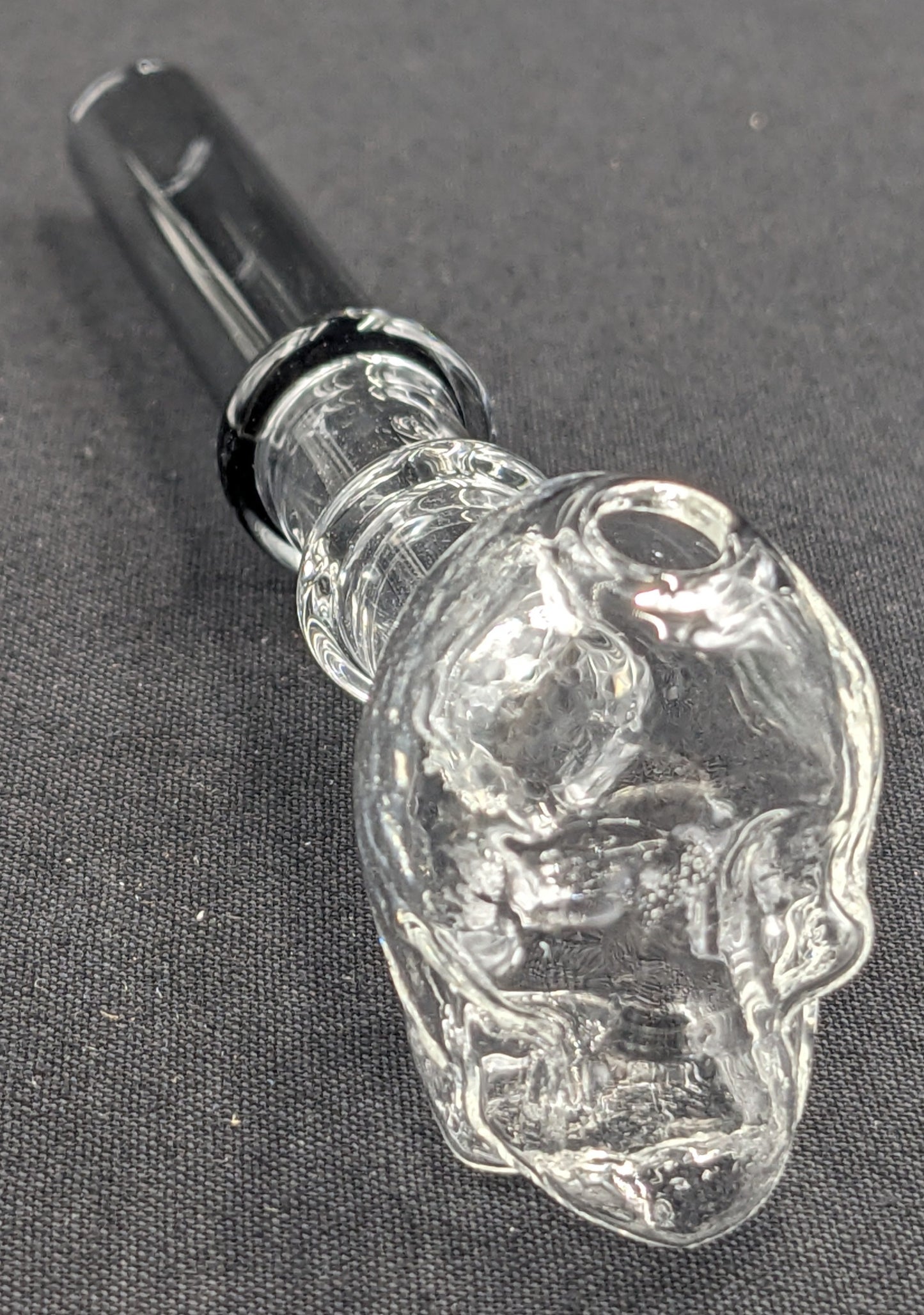 5" Glass Oil Burner Skull Gray
